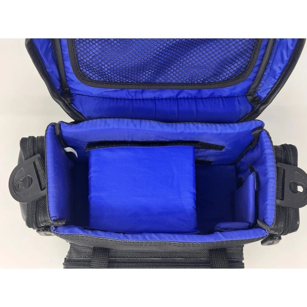 Geneva Padded Camera Bag with Shoulder Strap - Black Vinyl, 13x8x7 in EUC